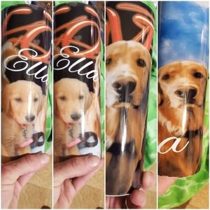 Pet tumbler with love in the background